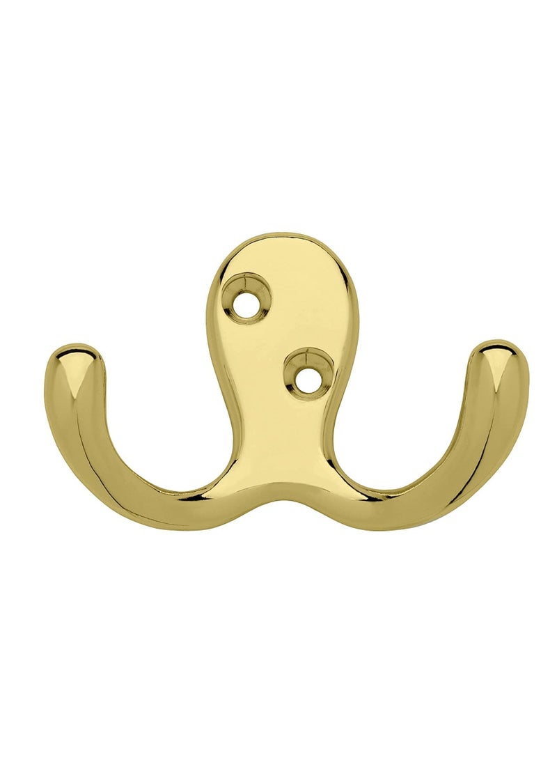 ROBUSTLINE Robustline- Double Face Coat Hook, Brass Plated (2 pcs) - Image 1
