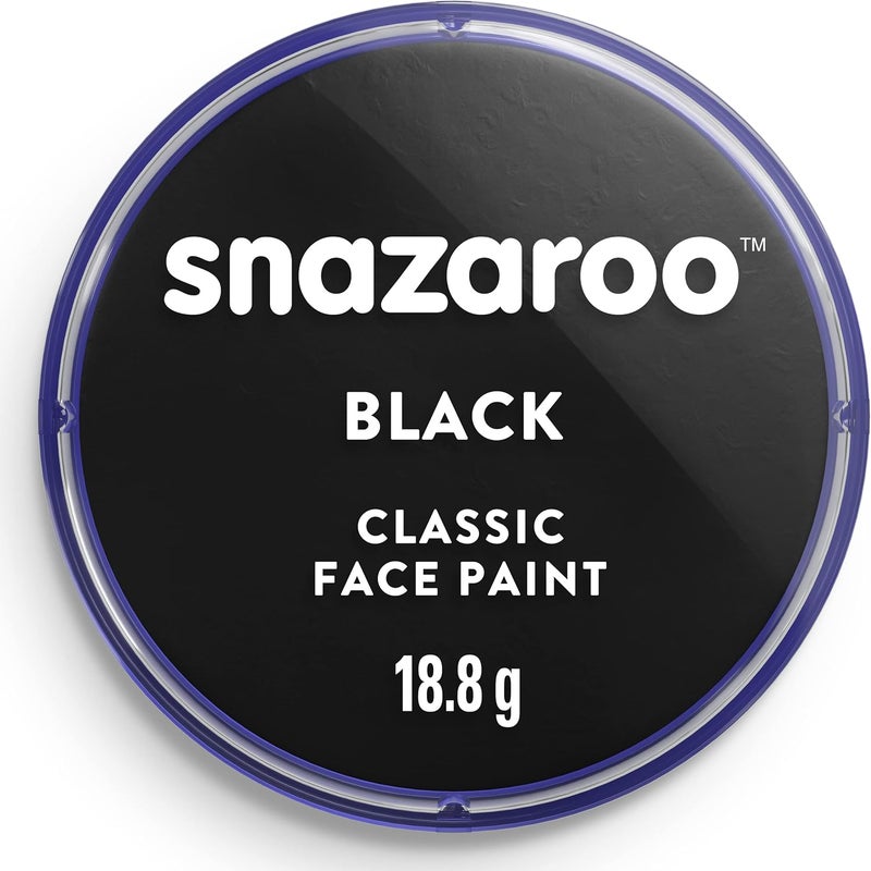 Snazaroo Classic Face Paint in Black - 18.8g Water-Based, Hypoallergenic, Non-Toxic - Image 1