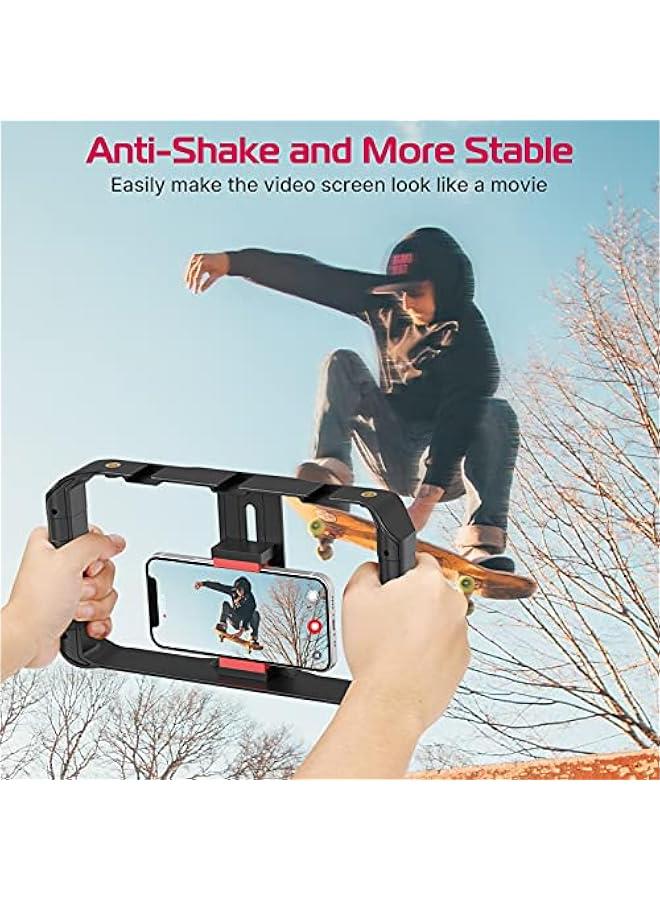 Arabest Professional Smartphone Video Rig for Filmmaking, Vlogging, and Videography with Tripod Mount and Cold Shoe - Compatible with iPhone, Samsung, and More - Image 2