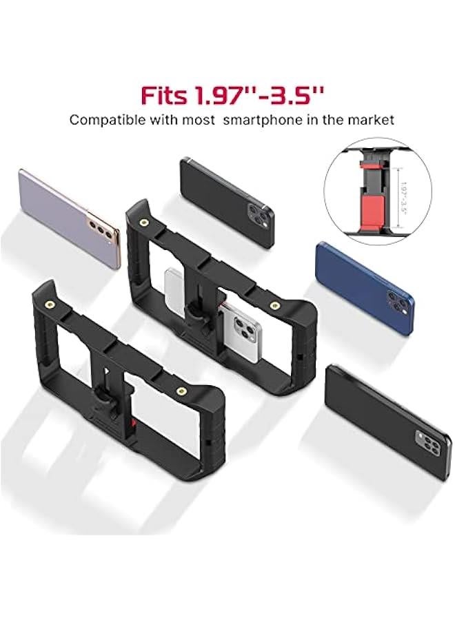 Arabest Professional Smartphone Video Rig for Filmmaking, Vlogging, and Videography with Tripod Mount and Cold Shoe - Compatible with iPhone, Samsung, and More - Image 4