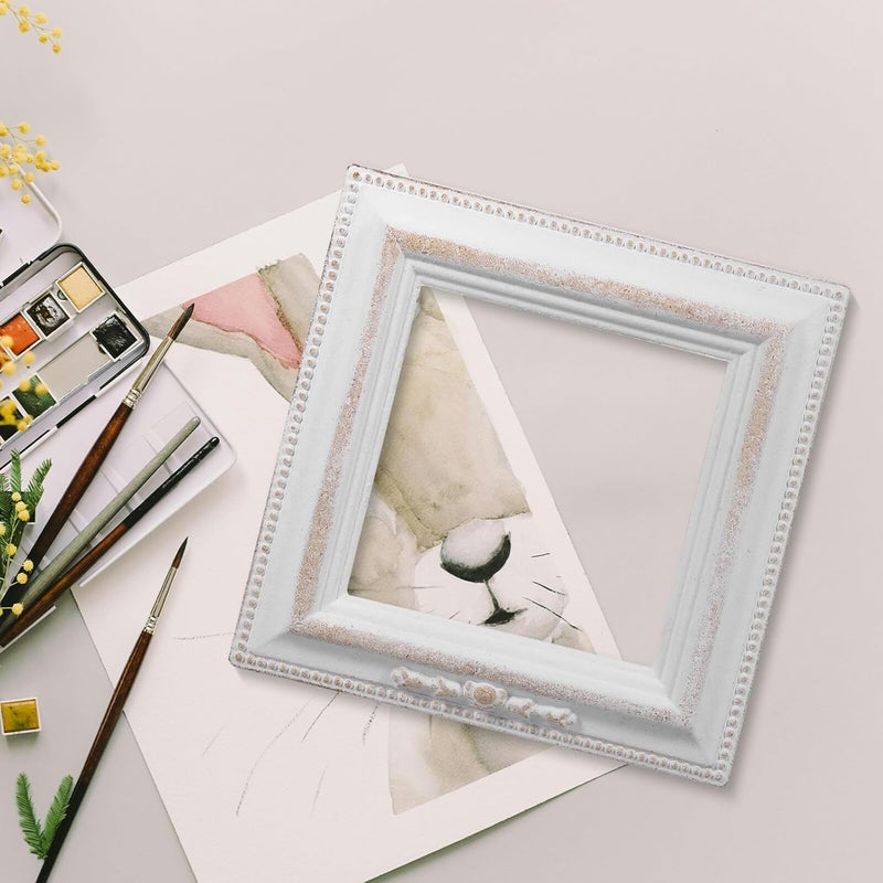 Yardwe Vintage Wood Photo Frame 14.5x14.5cm Desktop Picture Holder Decorative Retro Photograph Display for Home Décor and Bedroom Tabletop Use - Image 5