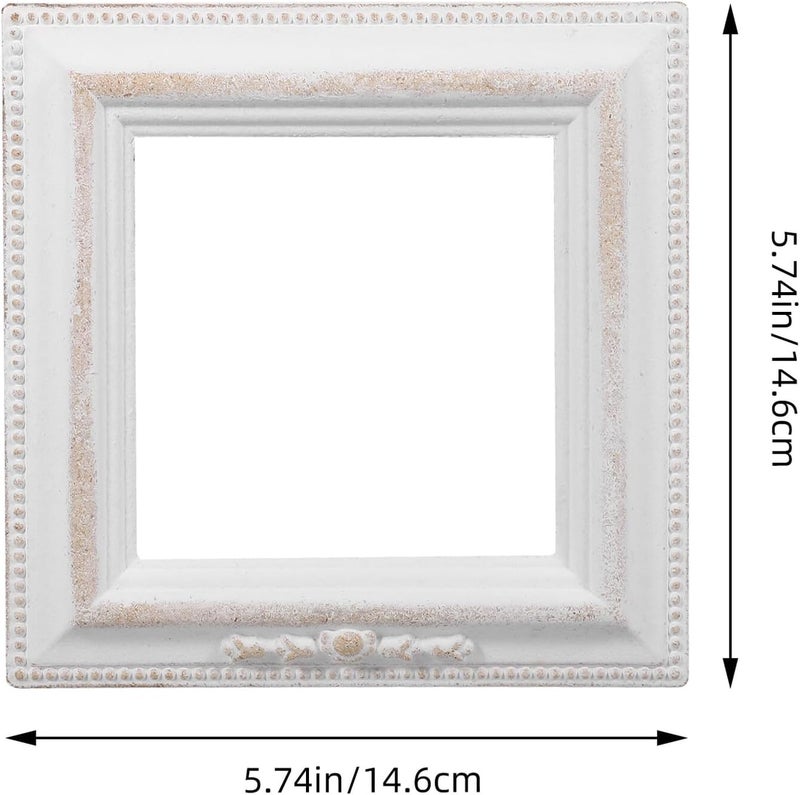 Yardwe Vintage Wood Photo Frame 14.5x14.5cm Desktop Picture Holder Decorative Retro Photograph Display for Home Décor and Bedroom Tabletop Use - Image 2