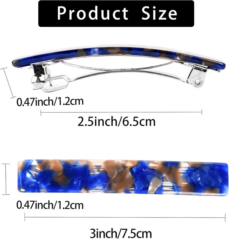 Fsmiling 3 x Women's Hair Clips, Rectangular French Hair Clip, Automatic Hair Barrette Clip, Tortoise Scales, 3 Colours - Image 4