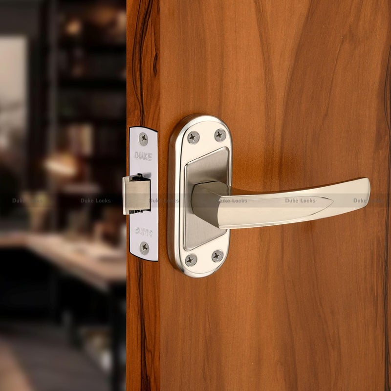 DUKElocks Duke Lock Baby Mortice Set 1001 SS for Main Door Kitchen Bedroom Office Brass Latch Body with Premium Design Stainless Steel Color 100 MM 5 INCH  - Image 4