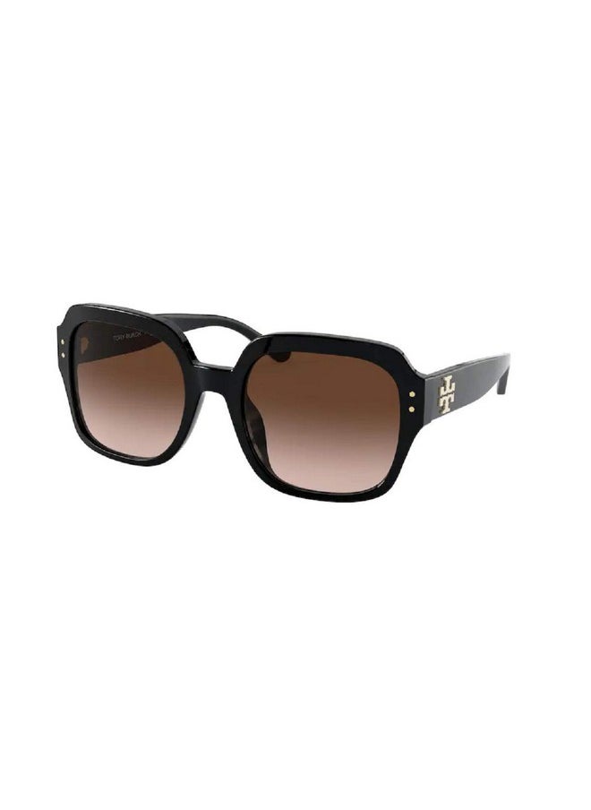 Tory Burch - Ty7143U 170913 56M Blackdark Brown Gradient Square Sunglasses For Women + Bundle With Designer Iwear Eyewear Kit - Image 1