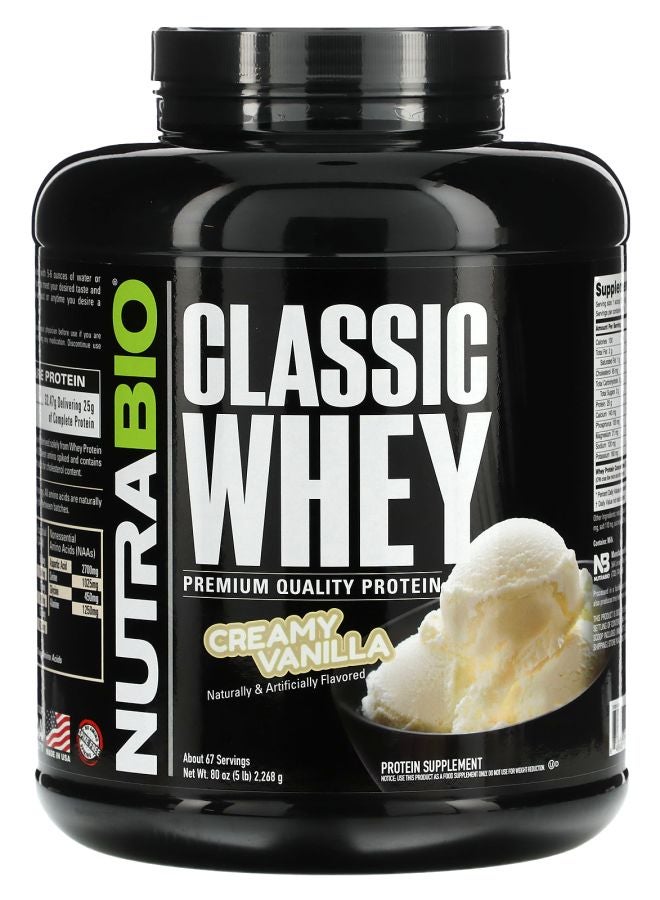 NutraBio Classic Whey Protein Creamy Vanilla 5 lbs (2268 g)