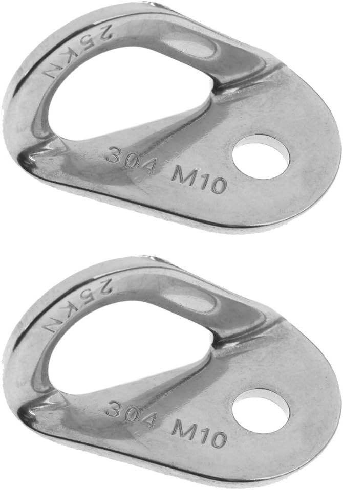 klarako 2 Pieces Outdoor Durable 304 Stainless Steel 25KN 5620 LBS Anchor Plate Rock Climbing Bolt Hanger - Image 1