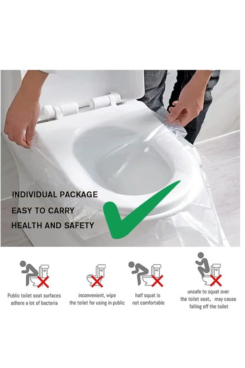 Pack Of 50 Pcs Disposable Toilet Seat Covers, antibacterial Waterproof Portable Potty Toilet Seat insulation Cover for Kids, Pregnant Travel, Hospital, Public Toilet, Hotel, Wrapped Pocket Size, restroom plastic bags - Image 2