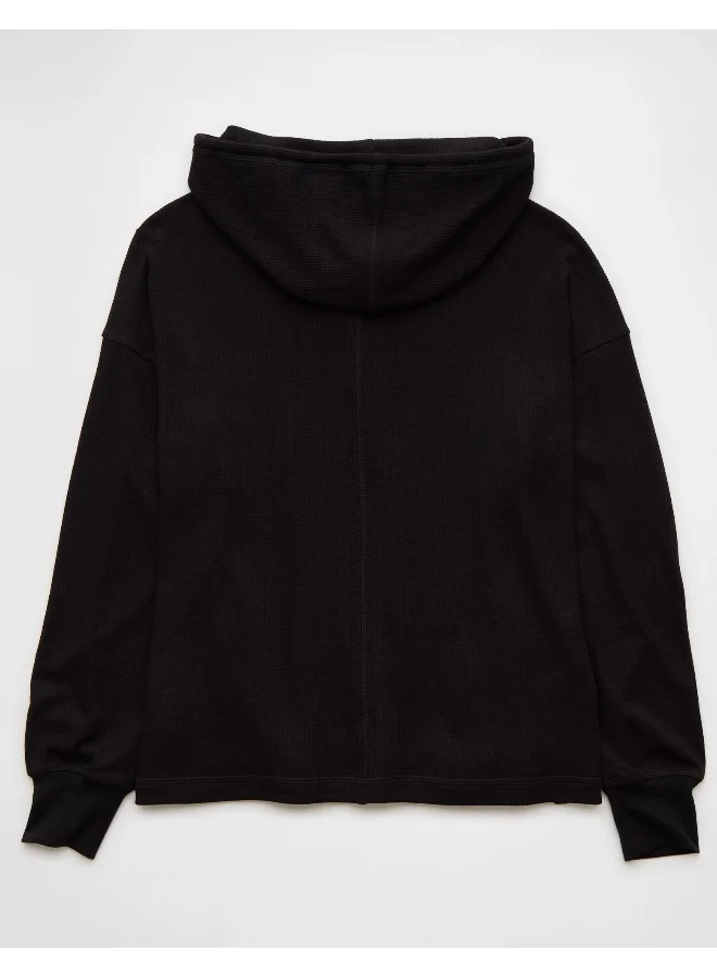 امريكان ايجل Oversized Waffle Drawstring Hoodie