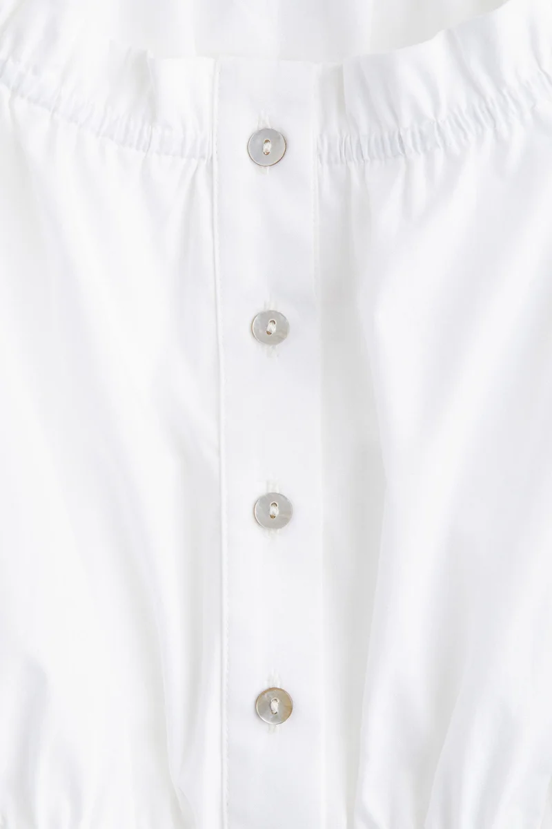 اتش اند ام Frill-trimmed cotton blouse
