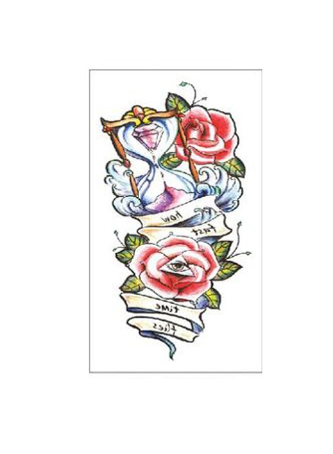 Khaisha Fashionable waterproof temporary tattoo sticker with flower and hourglass design - Image 1
