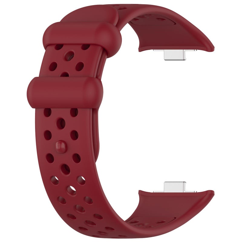 إيروريكس سوار ساعة شاومي سمارت باند 9 برو/8 برو/ريدمي واتش 5/4، سوار ساعة من السيليكون بلون سادة بفتحة تهوية (أحمر) - Image 3