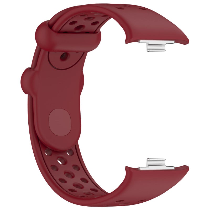 إيروريكس سوار ساعة شاومي سمارت باند 9 برو/8 برو/ريدمي واتش 5/4، سوار ساعة من السيليكون بلون سادة بفتحة تهوية (أحمر) - Image 4