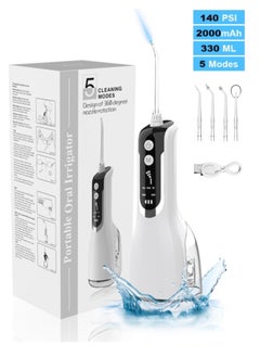 Changli Water Flosser, Water Dental Flosser Pick for Teeth, 330ML IPX7 Waterproof Oral Irrigator, 5 Modes 4 Replaceable Jet Tips, Professional Flossing Cleaning Picks for Home Travel Gums, Braces Care  - Image 1