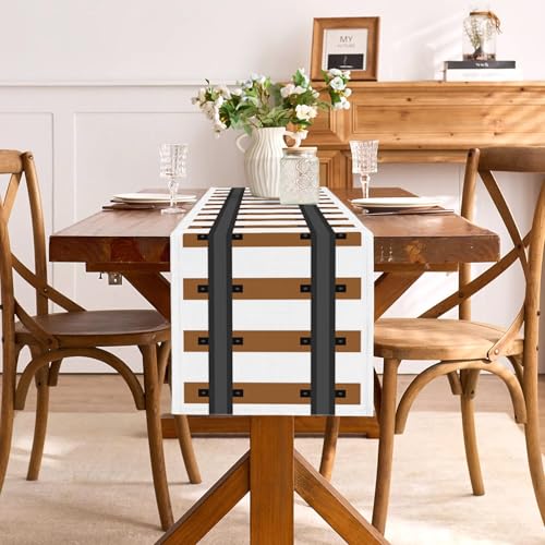 Buxiuer Polar Railroad Train Track Table Runner Christmas Train Express Birthday Party Decoration Wild West Dining Room Home Kitchen Island Decor (13" x 72") - Image 4