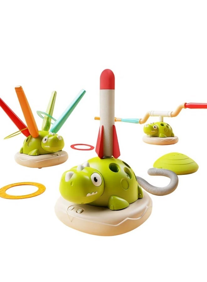 Urban Trendo 3-in-1 Dinosaur Rocket Launcher, Ring Toss & Musical Jumping Toy for Kids, Remote Control Outdoor & Indoor Toys for Boys and Girls - Image 2
