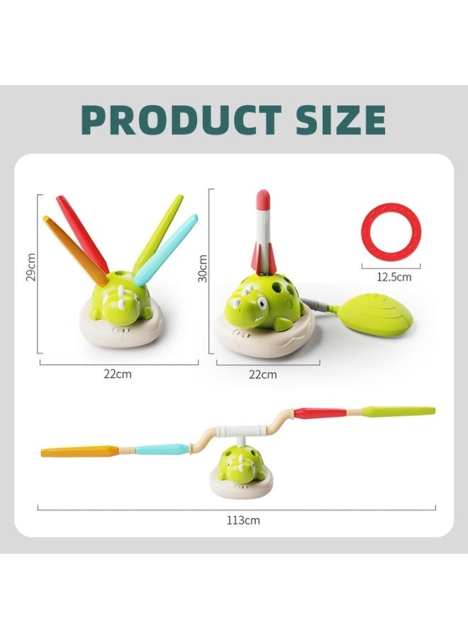 Urban Trendo 3-in-1 Dinosaur Rocket Launcher, Ring Toss & Musical Jumping Toy for Kids, Remote Control Outdoor & Indoor Toys for Boys and Girls - Image 3