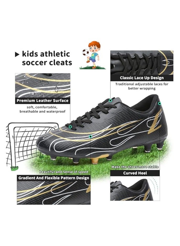 Kids Soccer Cleats Boys Girls Soccer Shoes Youth Athletic Outdoor & Indoor Baseball Shoe Firm Ground Cleat Comfortable Flexible Sneaker - Image 2