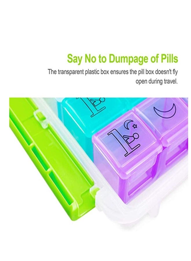 Pill Box Organiser 7 Day Pill Dispenser Weekly 3 Times a Day with case for Travel, Vitamin Fish Oil Container Planner BPA Free - Image 5