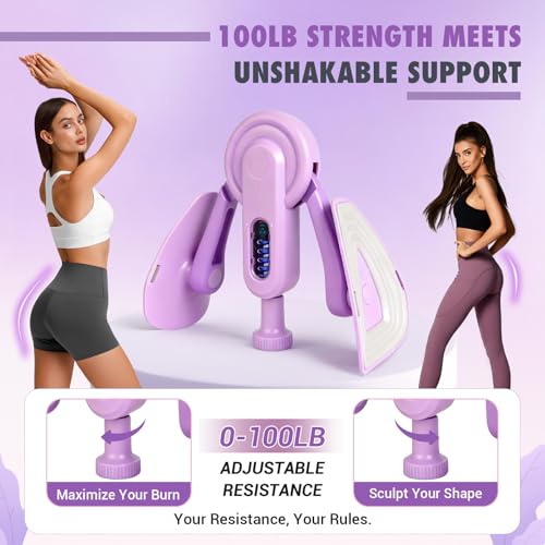 JHMFDDSB Thigh Trainer Thigh Exerciser for Women, 10-100LB Enhanced Adjustable Resistance Inner Thigh Exerciser, 360° Thigh Trainer Workout Equipment for Pelvic Floor Muscle Repair, Kegel Exercise - Image 2