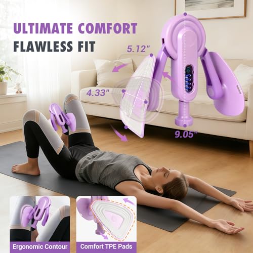 JHMFDDSB Thigh Trainer Thigh Exerciser for Women, 10-100LB Enhanced Adjustable Resistance Inner Thigh Exerciser, 360° Thigh Trainer Workout Equipment for Pelvic Floor Muscle Repair, Kegel Exercise - Image 4