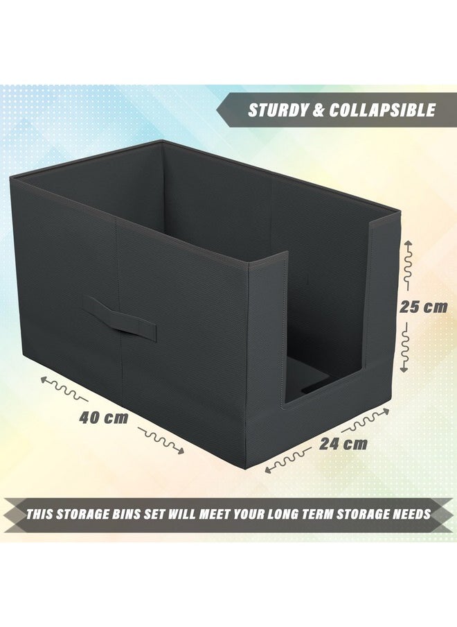 Kuber Industries Kuber Industries Shirt Organizer for Wardrobe|Foldable Non Woven Shirt Stacker|Designer Cupboard Organizer for Clothes |Clothes Storage box|Pack Of 2 (Black)  - Image 3