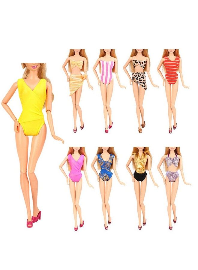 Barwa 12 Items 5 Psc Swimsuits Bathing Clothes Bikini One Piece With 2 Pool Floaties With 5 Shoes For 11.5 Inch Doll - Image 3
