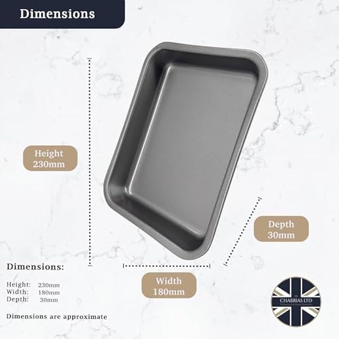 2X 23Cm Superior Double Coated Non Stick Single Portion Oven Tray Roasting Pans Made In England - Image 3