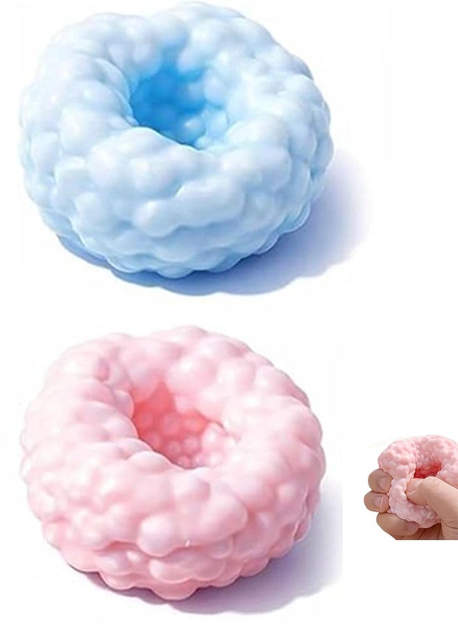 Crunchy Squishy Ice Skin Stress Balls, Sensory Fidget Toy for Adults, Blue and Pink - Image 1