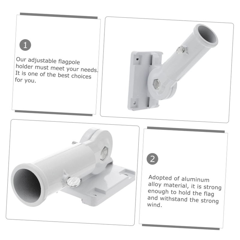1pc Adjustable Flagpole Bracket Wall Mount Holder for Poles Outdoor Display Terraces Fences - Image 4