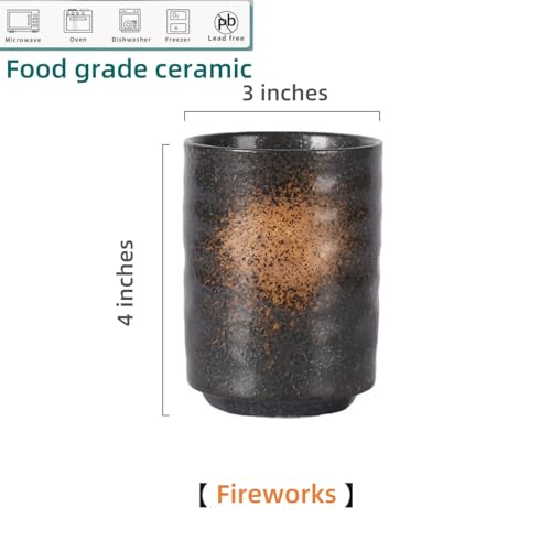 TOPYOKK Stoneware Coffee Bar Utensil Holder Tea & Coffee Spoon & Stirrer Holder for Stir Stick Straw Teaspoon Holder Spoon Cup Small Utensil Jar (Fireworks) - Image 5