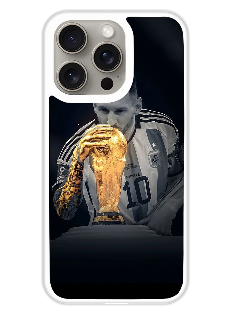 Theodor Protective Case Cover For APPLE IPHONE 15 Pro Max Messi (2) (White Bumper) - Image 1