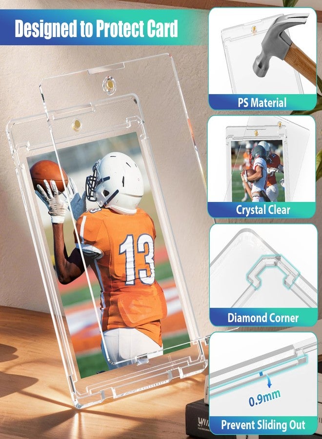 Superlong 35PT Magnetic Card Holder, 25ct Upgraded One Touch Card Holders with U-V Protection, Hard Plastic Display Case with 2 Magnets Fit for MTG Sport Game Trading Baseball Football Collect Storage - Image 5