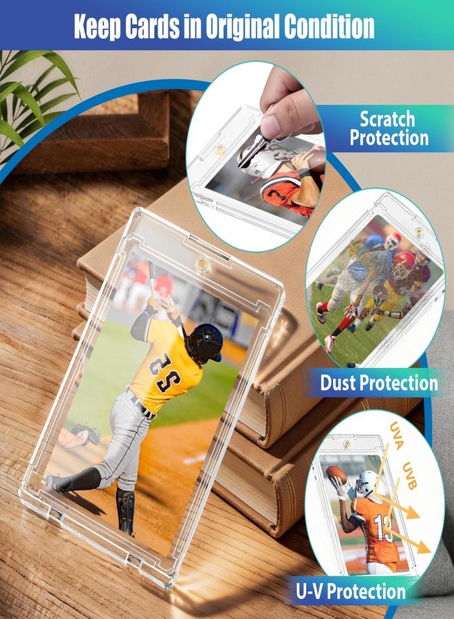Superlong 35PT Magnetic Card Holder, 25ct Upgraded One Touch Card Holders with U-V Protection, Hard Plastic Display Case with 2 Magnets Fit for MTG Sport Game Trading Baseball Football Collect Storage - Image 4
