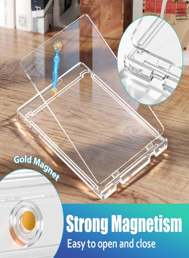 Superlong 35PT Magnetic Card Holder, 25ct Upgraded One Touch Card Holders with U-V Protection, Hard Plastic Display Case with 2 Magnets Fit for MTG Sport Game Trading Baseball Football Collect Storage - Image 3