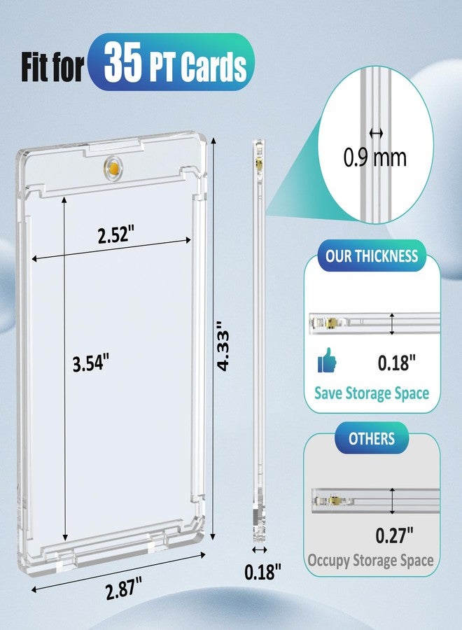 Superlong 35PT Magnetic Card Holder, 25ct Upgraded One Touch Card Holders with U-V Protection, Hard Plastic Display Case with 2 Magnets Fit for MTG Sport Game Trading Baseball Football Collect Storage - Image 2