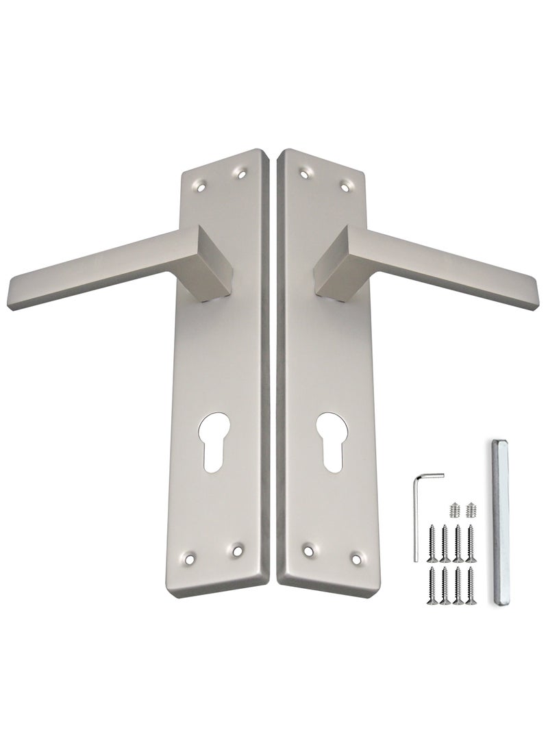 Aluminum Mortise Door Plate Handle – Aluminum Lever with Iron Plate – Heavy-Duty, Rust-Resistant, Modern Design – Easy Installation – MSN - Image 1