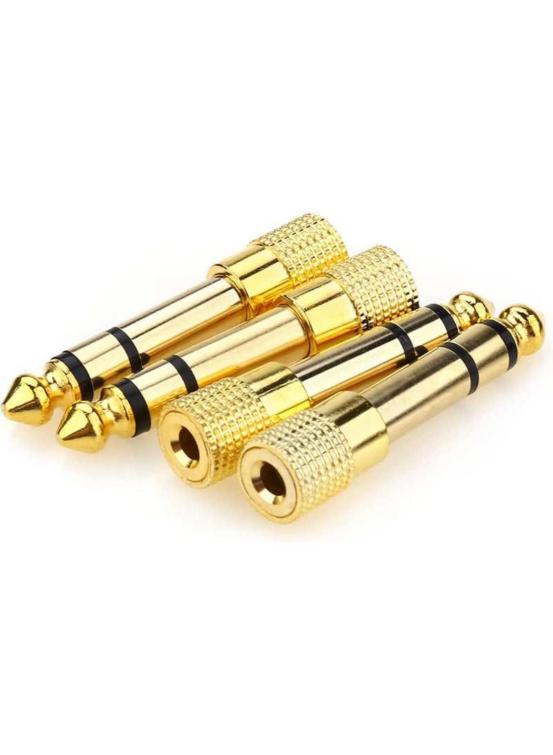 Rock Pow 1/4'' to 3.5mm Stereo Headphone Adapter for Audio Connector Cable 3.5mm(1/8'') Female to 6.35mm (1/4'') Male Jack Plug Stereo Adapter for Headphone Amp Adapte -4PCS  - Image 2