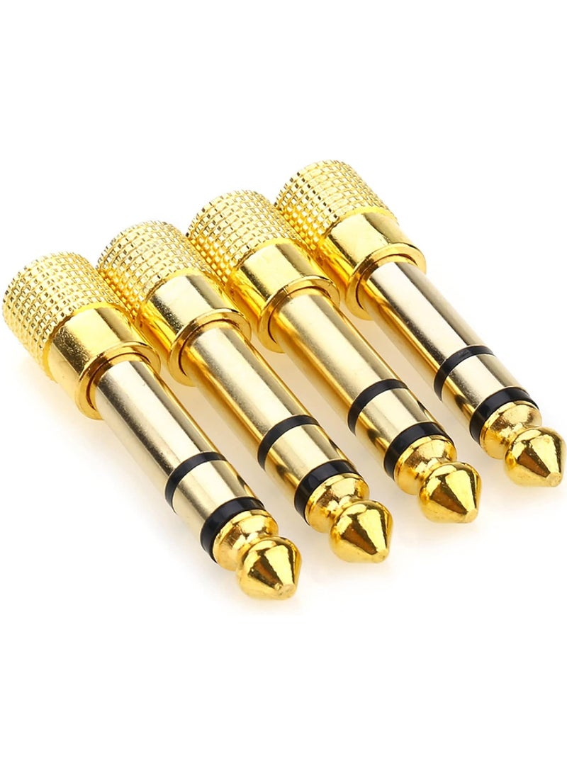 Rock Pow 1/4'' to 3.5mm Stereo Headphone Adapter for Audio Connector Cable 3.5mm(1/8'') Female to 6.35mm (1/4'') Male Jack Plug Stereo Adapter for Headphone Amp Adapte -4PCS  - Image 3