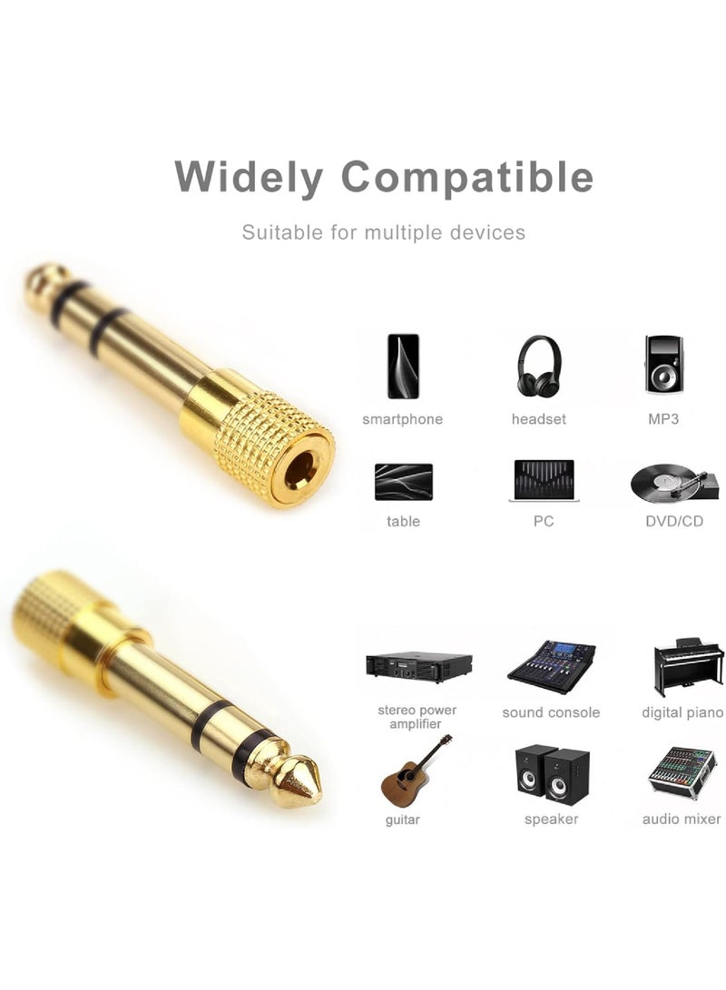 Rock Pow 1/4'' to 3.5mm Stereo Headphone Adapter for Audio Connector Cable 3.5mm(1/8'') Female to 6.35mm (1/4'') Male Jack Plug Stereo Adapter for Headphone Amp Adapte -4PCS  - Image 4