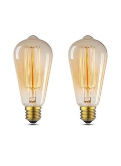 2 Pcs Vintage Edison Style LED Filament Bulb ST64 6W Light 2700K Warm White E27 B22 Amber Glass Dimmable LED bulb for Home Indoor Decoration, Interior, Chandelier, Room Decor And More