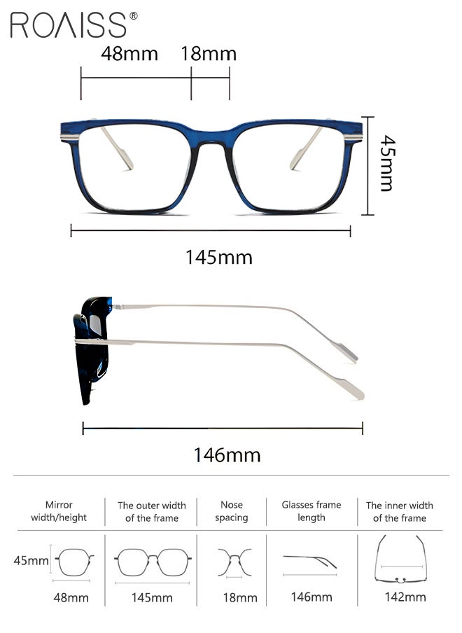 roaiss Blue Light Blocking Glasses Computer Reading Gaming TV Phones Square Eyeglasses Fashion Anti Eyestrain UV Eyewear for Women Men, Transparent Blue  - Image 5