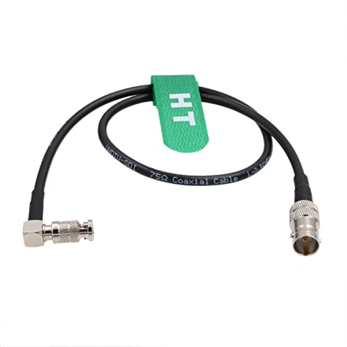 HangTon 6G SDI Video Cable HD Micro BNC to Female BNC for Blackmagic Video Assist 4K 5 Monitor Micro Studio Camera 4K G2 Right Angle High Density 15cm - Image 1
