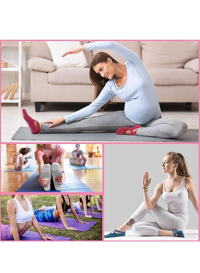 بينكو ٦ جوارب يوغا، جوارب قطنية مانعة للانزلاق، جوارب باري نقية للرقص والباليه، جوارب تمارين حافية القدمين. - Image 5