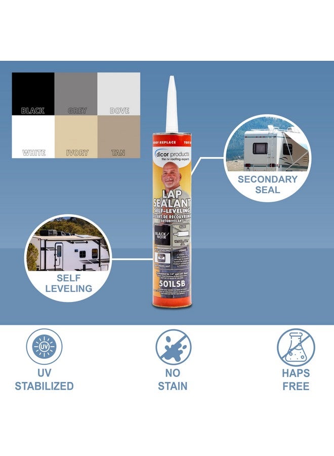 Dicor 501Lsb 1 Haps Free Self Leveling Lap Sealant For Horizontal Surfaces 10.3 Oz Black Secure Ideal For Rv Roofing Maintenance Repair Appliance Application - Image 3