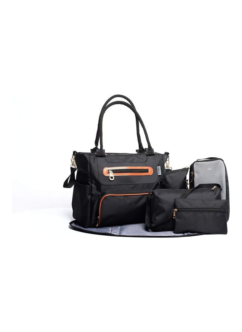 SoHo Designs - Grand Central Station Diaper Bag 7Pc Black - Image 1