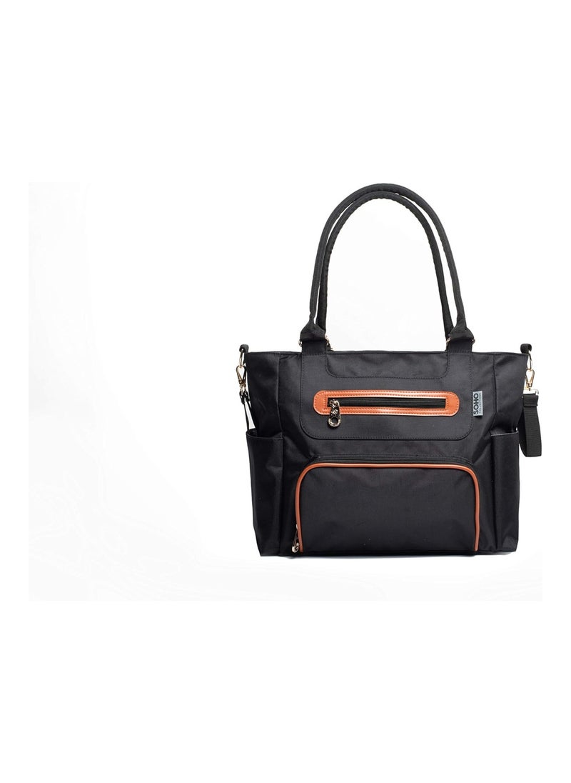 SoHo Designs - Grand Central Station Diaper Bag 7Pc Black - Image 1