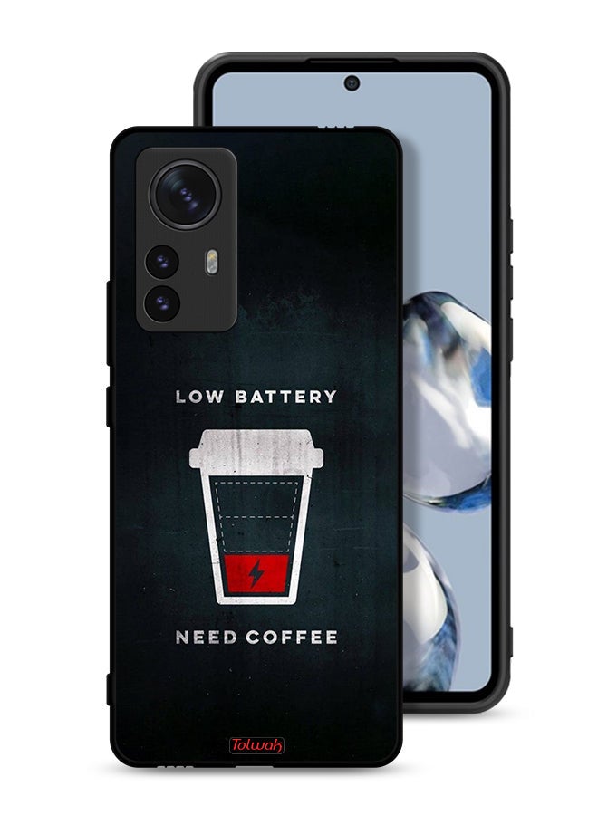 Tolwak Xiaomi 12X Protective Case Cover Low Battery Need Coffee - Image 1