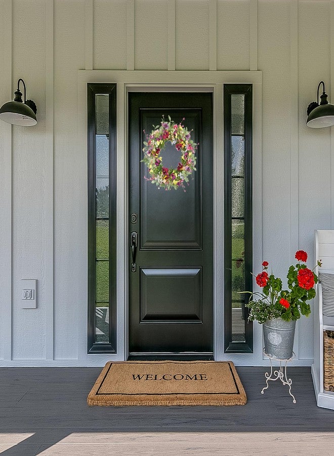 AMF0RESJ Artificial Spring Wreath with Flower for Front Door Home Decor - Image 4
