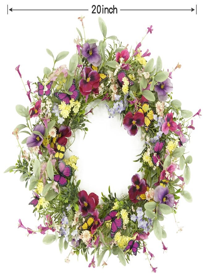 AMF0RESJ Artificial Spring Wreath with Flower for Front Door Home Decor - Image 5